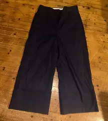 J Crew wide leg size 8 black cuffed business casual slacks