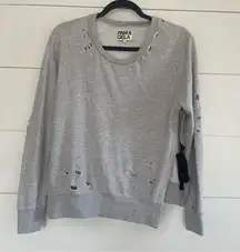 Pam & Gela Grey Distressed Sweatshirt