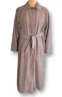 London Fog Trenchcoat Duster Spring Transition Tan Removable Lining Long Sleeve