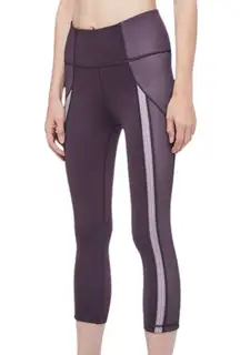 Lululemon  Power Lines Crop 21" Leggings Cyber Dark Chrome Size 4 W6ARZS Everlux