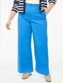 J. Crew Wide Leg Chino Pant Sail Blue High Waist Trouser