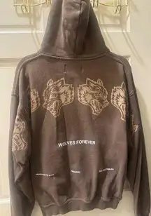 Darc Sport Brown Oversized Graphic Hoodie