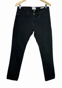 FRAME Women's Le Garcon Noir Black Slim Boyfriend Jeans Size 28 Quiet Luxury