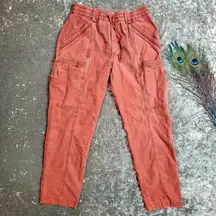 Anthropologie Cropped Cargo Pants in Rust