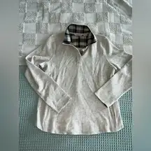 Orvis Signature Women's Softest Print-Trimmed Quarter-Zip Sweatshirt size M