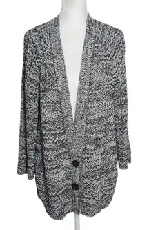 J. Jill Black and White Cardigan Sweater Size Large J. Jill Two-Tone Cardigan