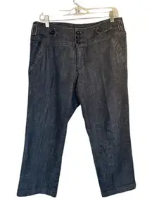 One Five One Blue Cotton Blend Stretch Straight Denim Jeans Women Sz 12