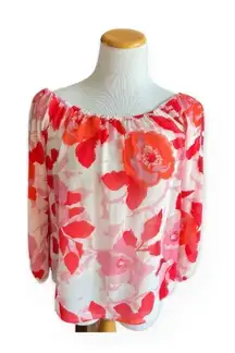 Womens Guess by Marciano Floral Print 3/4 Sleeve Flowy Top - Sz XS
