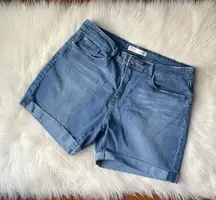 Cuffed Jean shorts Mid-Rise Shorts Medium Wash