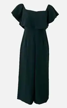 H & M Off the Shoulder Ruffle Cropped Wide Leg Jumpsuit Size 4 NWT