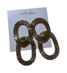 Ettika Gold‎ Chain Link Earrings Statement Dangle Drop Fashion Jewelry