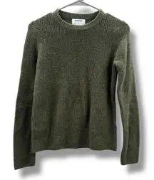 Old Navy Olive‎ Green Knit Long Sleeve Crewneck Pullover Sweater Sz XS