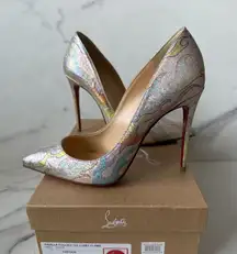 CHRISTIAN LOUBOUTIN Pigalle 109 Lurex Flame Heels Size 37.5