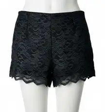 Mimi Chica Black Lace Shorts S Iridescent Shimmer Scallop Edge‎ Party Coquette