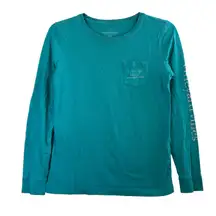 Vineyard Vines Whale L/S Logo Tee XXS Blue‎ Green Cotton Graphic Shirt Preppy