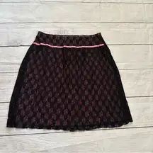 y2k Decoded made in USA black pink lace skirt