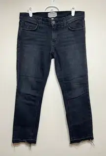 Current Elliott Black Cropped Straight Jeans 26 Women