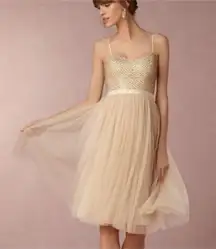 BHLDN Needle and Thread Coppelia Dress in Nude