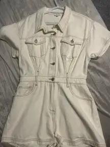 White LELIS Denim Romper