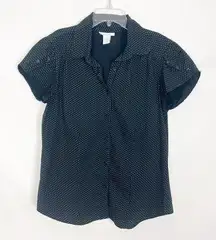 Dressbarn Polka Dot Button Down Top Size Medium