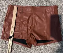 Wild Fable High-Waisted Brown Leather Shorts