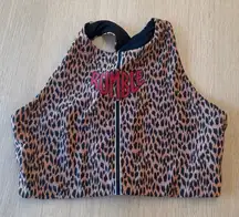 Emily HSU  Animal Print Sports Bra Tank Top Size Large  x1292