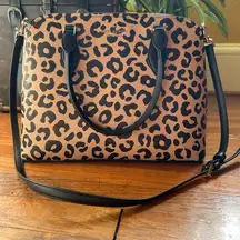 Kate Spade Black and Tan Leopard Print Satchel
