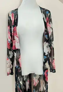 Rainbow Y2K Sheer Floral Maxi Duster L/XL