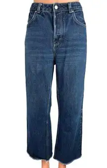 Weekday Women's High Rise Straight Leg Stretch Cut of Hem Denim Jeans Size 32/30