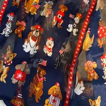 Patriotic dogs on a fun scarf
