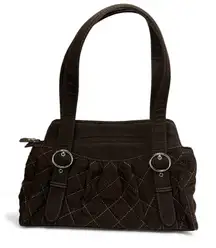 Vera Bradley Y2K Chocolate Brown Quilted Vintage Satchel