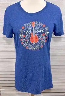 Jerzees  Nashville T-Shirt w "Stand by Your Mandolin" Graphic Blue-Medium