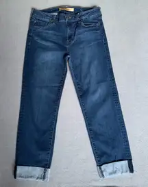 Liverpool Dark Blue Capri Skinny Cuffed stretchy‎ Jeans size 10