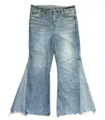 American Eagle Festival Flare Jean Sz‎ 16 Short Two Tone Plus Size