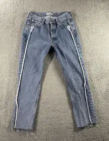 Pull And Bear Jeans Women‎ 38 EUR Button Fly Frayed Raw Hem Denim Pants