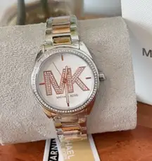 NWT Michael Kors‎ Janelle Silver Dial Two Tone Watch MK7383