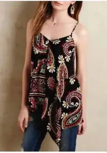 Anthropologie HD in Paris Red and Black Asymmetrical Camisole Top