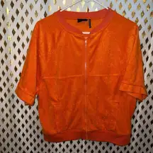 Urban Outfitters out from under Terry Track Short sleeve orange Jacket size S