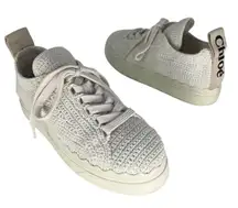 Chloe Lauren Crochet Sneakers in White