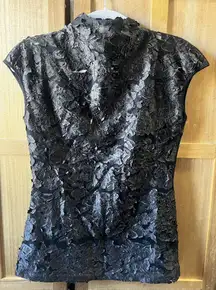Elegant Black Textured Women's Top