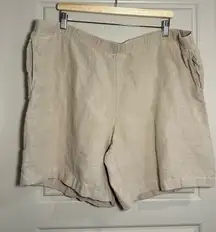 J. Jill 100% Linen‎ Beige Shorts Size 2X