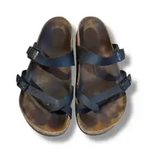 BIRKENSTOCK Mayari Leather Sandals Women’s Size 38 Black Cork Footbed Comfort