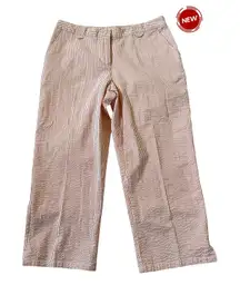 Liz Claiborne Orange|White Striped Stretch Cropped Pants Women's Size 8 NWT 24-2