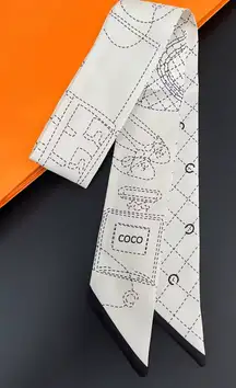 Designer Patterned Silk Scarf Tie - Red and Yellow