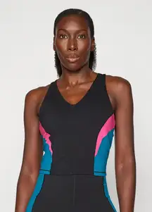 sweaty betty power racer back tank top size small black , Pink, and Blue