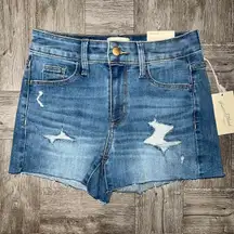 NEW Universal Thread Distressed High Waist Midi Shorts Size 2