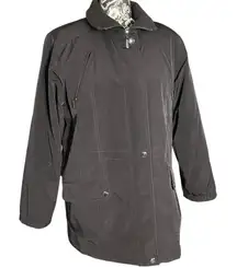 Giacca Black Full-Zip, Hip Length Jacket Size Medium, Faux Suede Feel