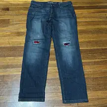 Eddie Bauer Women’s Buffalo Plaid Distressed Jeans, Sz 10