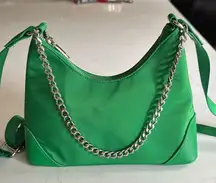 Wild fable cross body clutch purse.  Satin Green. Adjustable strap. Like new.