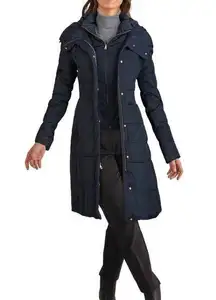 Cole Haan Women's Navy Blue Down Winter Parker Coat S NWOT